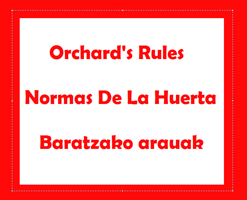 GURE BARATZAKO ARAUDIA / OUR ORCHARD´S RULES / NORMAS DE LA HUERTA